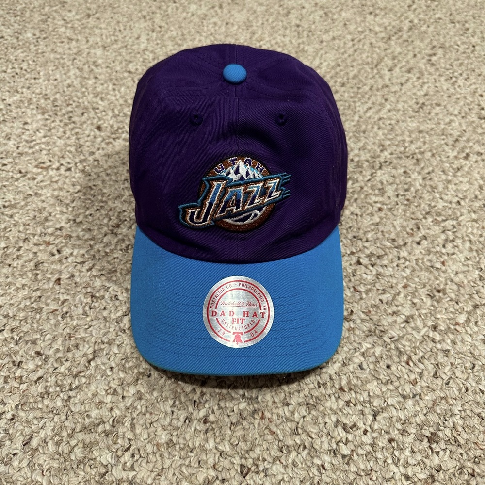 NWT Utah Jazz Mitchell & Ness Dad Hat strap back
